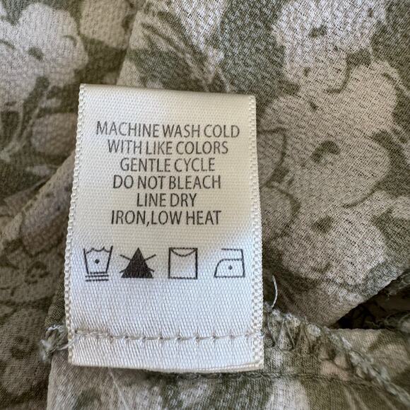 Max Studio Green Floral Ruffle Tulip Sleeve Midi Wrap Belted Dress- Med- Cottage - Picture 12 of 12